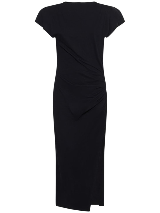 Isabel Marant: Robe longue en coton à manches courtes Nadela - Noir - women_0 | Luisa Via Roma