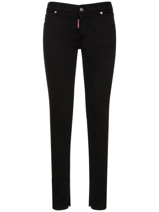 Dsquared2: Twiggy low rise denim skinny jeans - Black - women_0 | Luisa Via Roma
