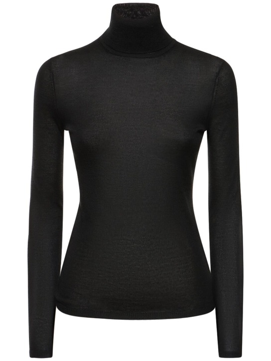 Gabriela Hearst: Costa cashmere & silk knit sweater - Black - women_0 | Luisa Via Roma