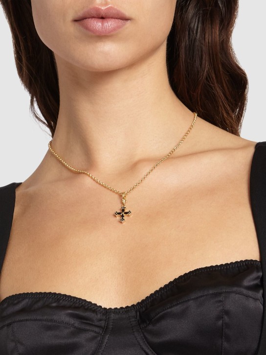 Dolce&Gabbana: Plated cross pendant necklace - Gold - women_1 | Luisa Via Roma