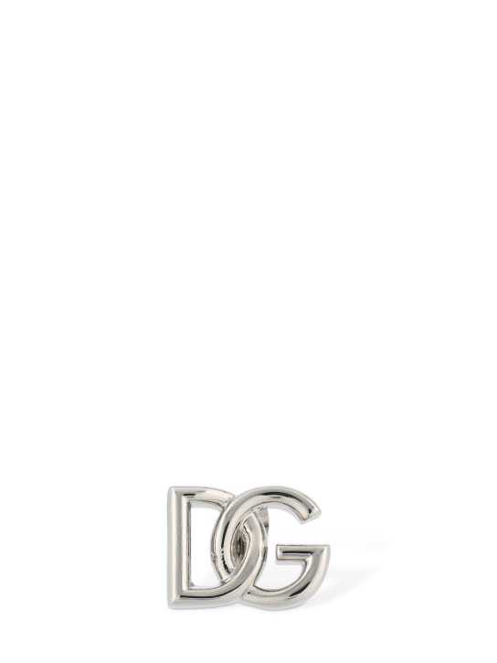 Dolce&Gabbana: Orecchino singolo DG - Argento - men_0 | Luisa Via Roma