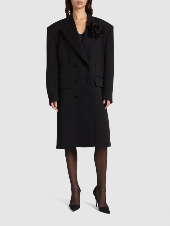 Dolce&Gabbana: Oversize wool long coat - Black - women_1 | Luisa Via Roma