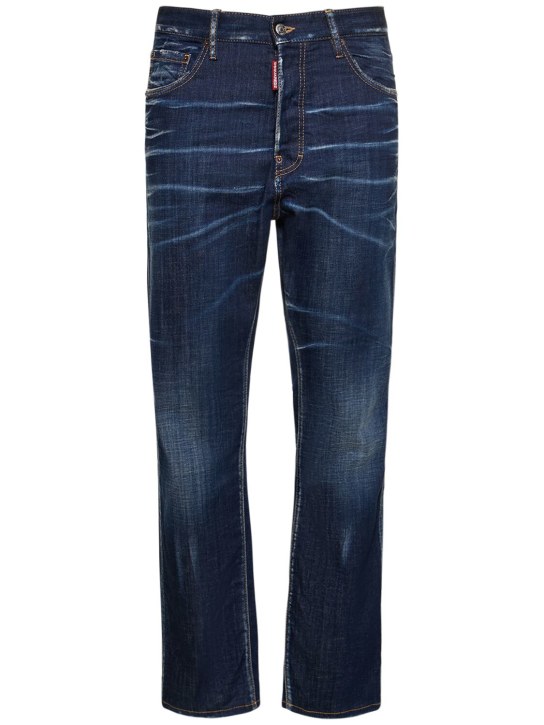 Dsquared2: 642 stretch cotton denim jeans - Blue - men_0 | Luisa Via Roma