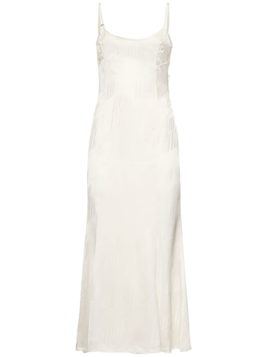 The Attico: Jacquard satin sleeveless midi dress - White - women_0 | Luisa Via Roma