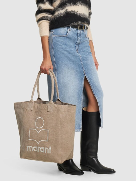 Isabel Marant: Yenky cotton tote bag - Beige - women_1 | Luisa Via Roma