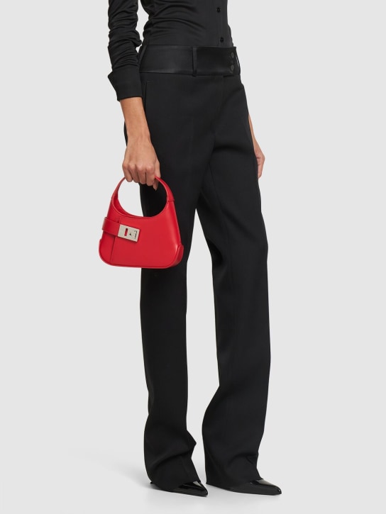 Ferragamo: Mini Arch leather top handle bag - Flame Red - women_1 | Luisa Via Roma