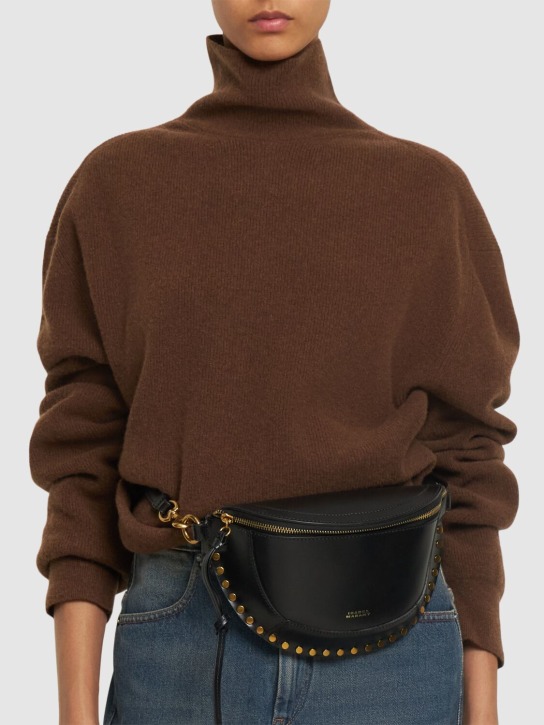 Isabel Marant: Skano leather belt bag - Black - women_1 | Luisa Via Roma