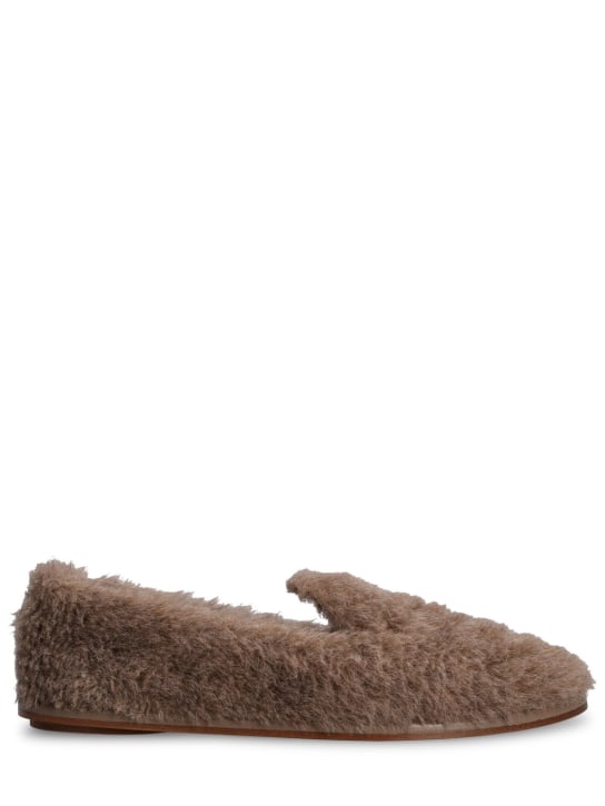 Max Mara: 10mm hohe Loafer aus Wolle und Seide „Felian“ - Cacha - women_0 | Luisa Via Roma