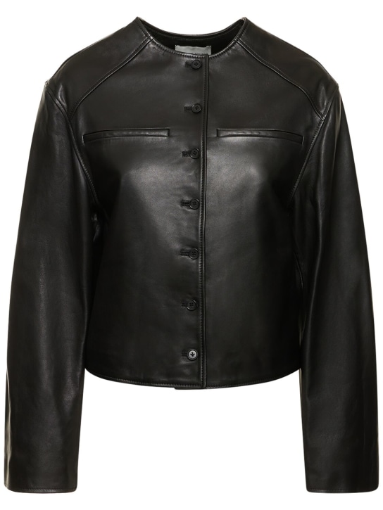 Loulou Studio: Brize leather jacket - Black - women_0 | Luisa Via Roma