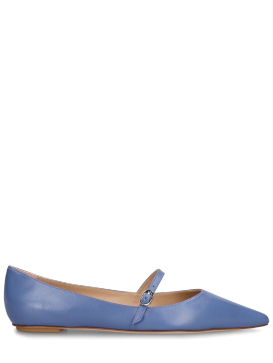 Stuart Weitzman: Zapatos planos de piel 5mm - Azul Acero - women_0 | Luisa Via Roma