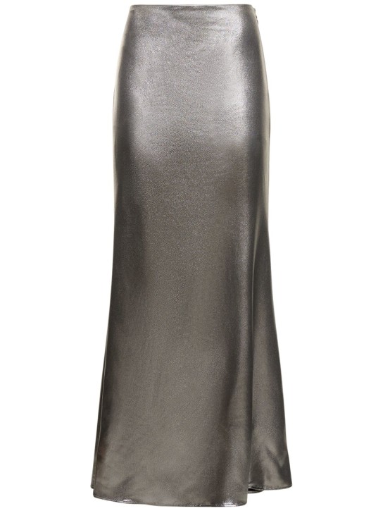 Rotate: Metallic draped maxi skirt - Silver - women_0 | Luisa Via Roma