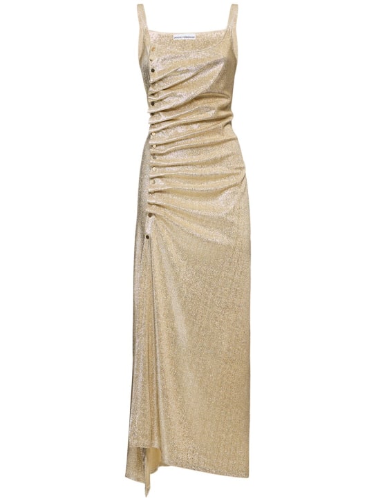 Rabanne: Kleid aus Lurexjersey mit seitlichen Knöpfen - Gold - women_0 | Luisa Via Roma