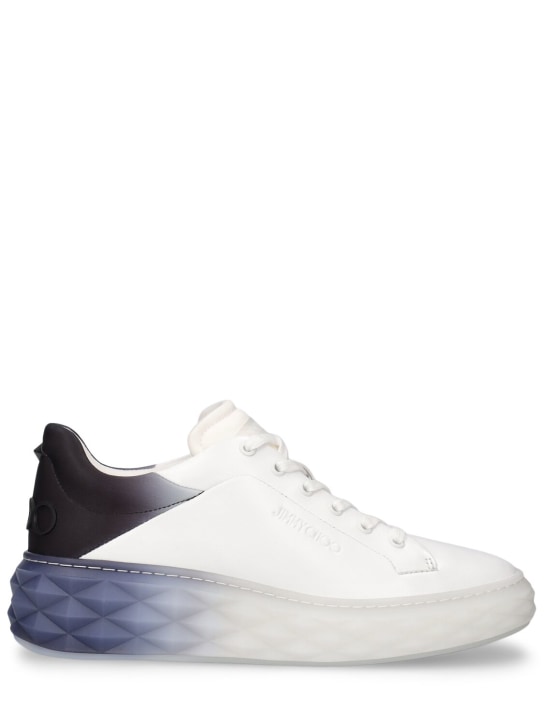 Jimmy Choo: Maxi Sneakers aus Leder und Lycra „Diamond“ - Weiß/Schwarz - women_0 | Luisa Via Roma