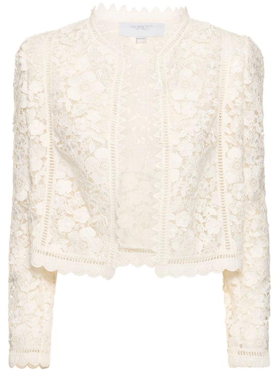 Giambattista Valli: Flower macramé cotton jacket - Ivory - women_0 | Luisa Via Roma