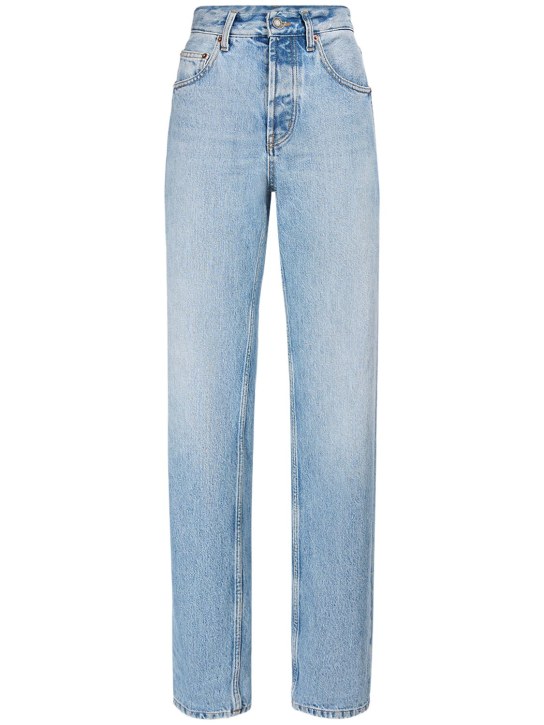 Saint Laurent: Denim baggy jeans - women_0 | Luisa Via Roma