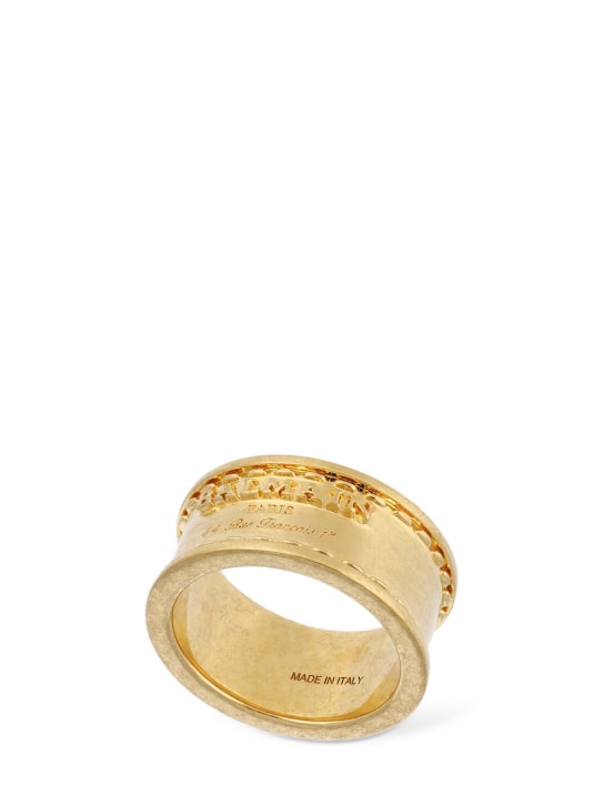 Balmain: Signature-Ring aus Messing - Gold - women_0 | Luisa Via Roma