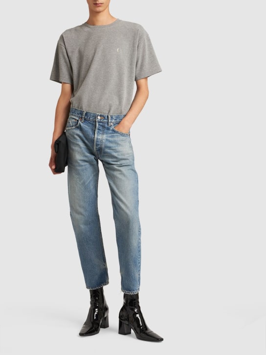 Saint Laurent: Jeans de denim de algodón - Azul - men_1 | Luisa Via Roma