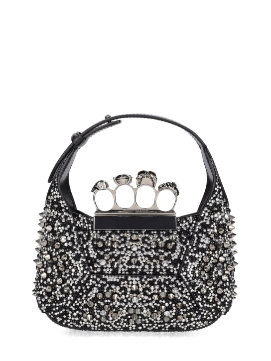 Alexander McQueen: Mini The Jewelled embellished hobo bag - Black - women_0 | Luisa Via Roma