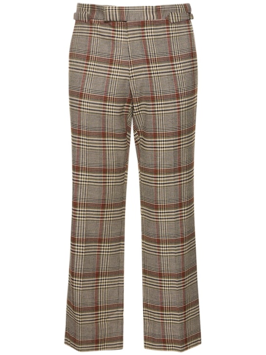 Vivienne Westwood: Pantaloni in lana vergine e viscosa - Verde/Grigio - men_0 | Luisa Via Roma