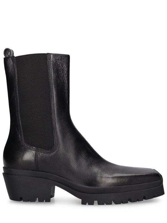 Alexander Wang: 45mm Terrain crackled leather ankle boot - Black - women_0 | Luisa Via Roma