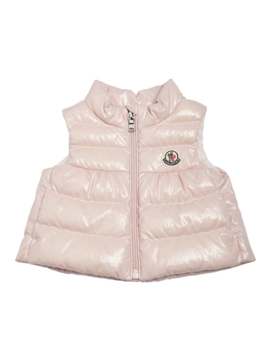 Moncler: Hiva glossy nylon down vest - Pink - kids-girls_0 | Luisa Via Roma