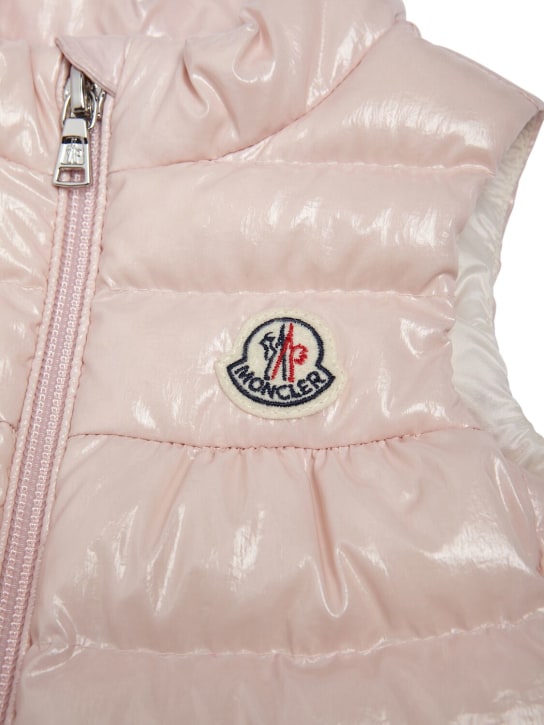 Moncler: Hiva glossy nylon down vest - Pink - kids-girls_1 | Luisa Via Roma