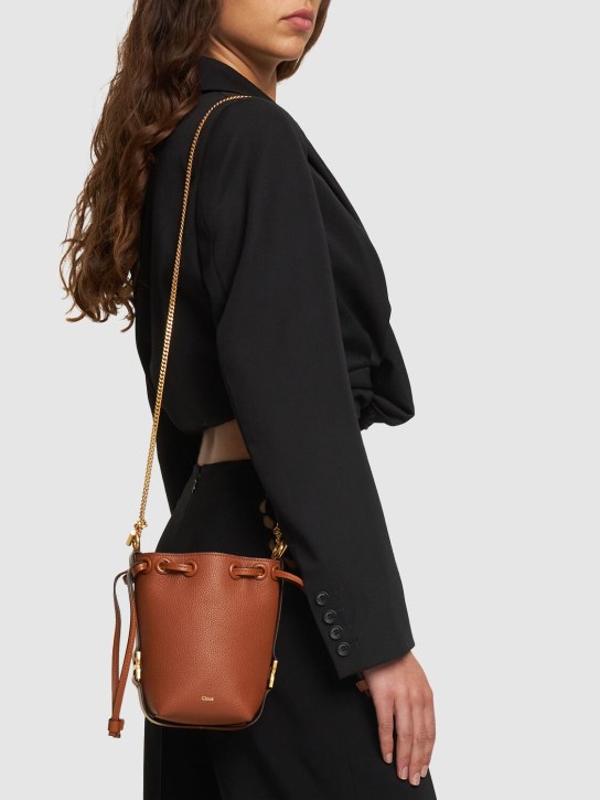 Chloé: Micro Marcie Bucket leather bag - Tan - women_1 | Luisa Via Roma