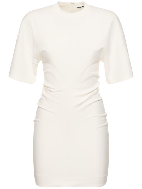 Alexander Wang: Drop shoulder cotton blend mini dress - White - women_0 | Luisa Via Roma