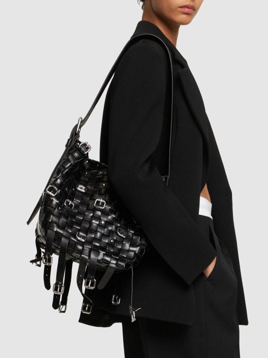 Alexander Wang: Medium Lock leather hobo bag - Black - women_1 | Luisa Via Roma