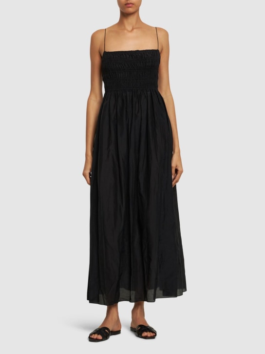 Matteau: Organic cotton poplin maxi dress - Black - women_1 | Luisa Via Roma