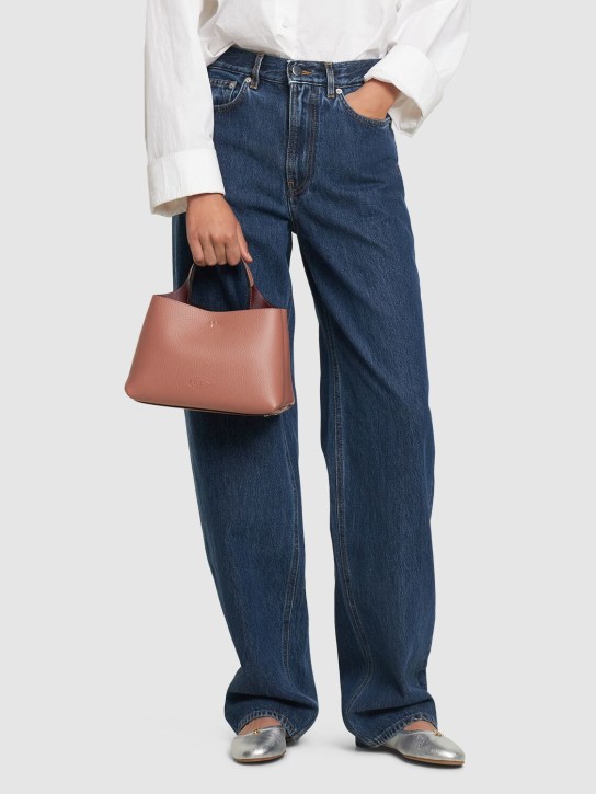 Tod's: Micro leather top handle bag - Glicine - women_1 | Luisa Via Roma