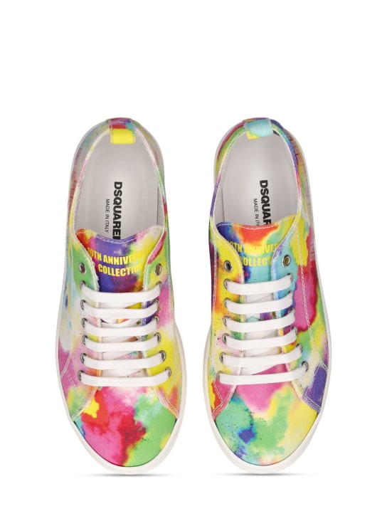 Dsquared2: Sneakers à lacets en toile à logo - Multicolore - kids-boys_1 | Luisa Via Roma