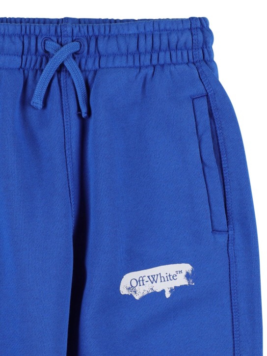 Off-White: Pantalon de jogging en coton peint - Bleu - kids-boys_1 | Luisa Via Roma