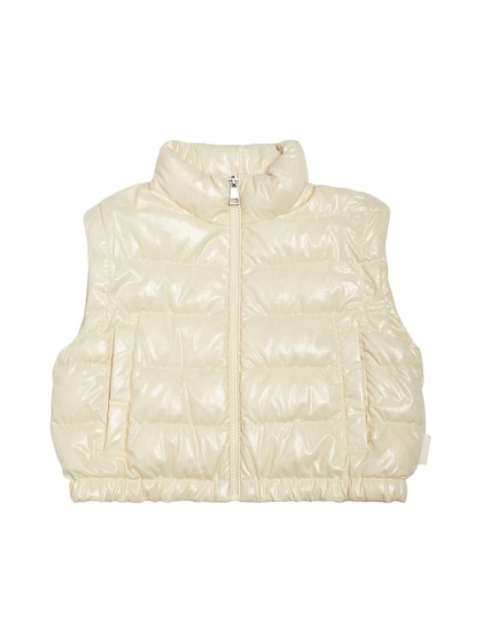 Moncler: Tenai 나일론 다운 재킷 - 옐로우 - kids-girls_1 | Luisa Via Roma