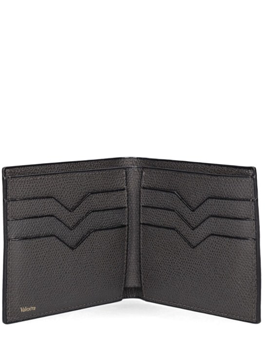 Valextra: 6cc leather bifold wallet - Fumo Londra - men_1 | Luisa Via Roma