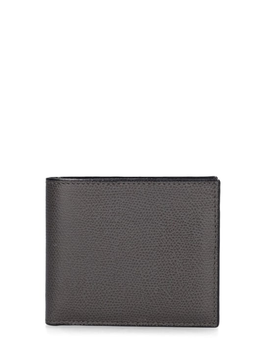 Valextra: 6cc leather bifold wallet - Fumo Londra - men_0 | Luisa Via Roma