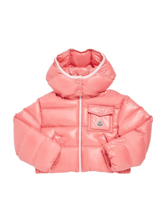 Moncler: Andro shiny nylon down jacket - Pink - kids-girls_0 | Luisa Via Roma