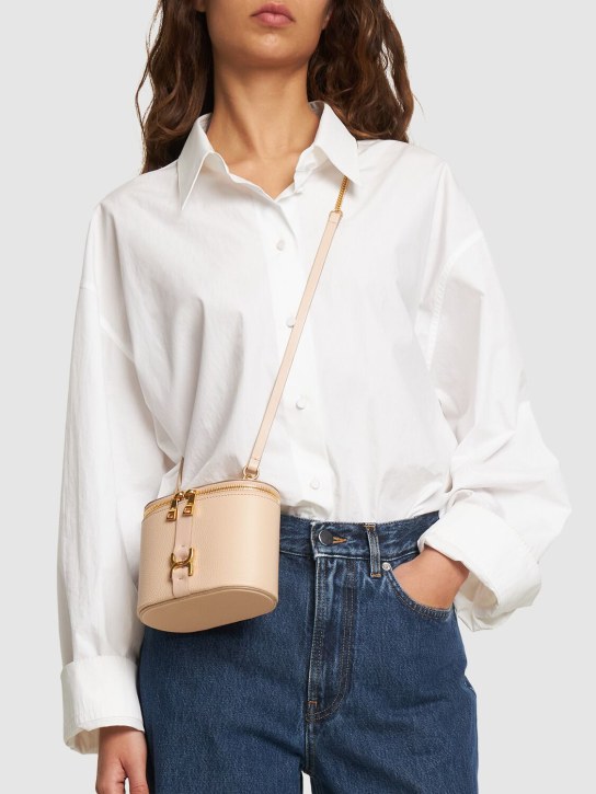 Chloé: Marcie constructed leather shoulder bag - Cement Pink - women_1 | Luisa Via Roma