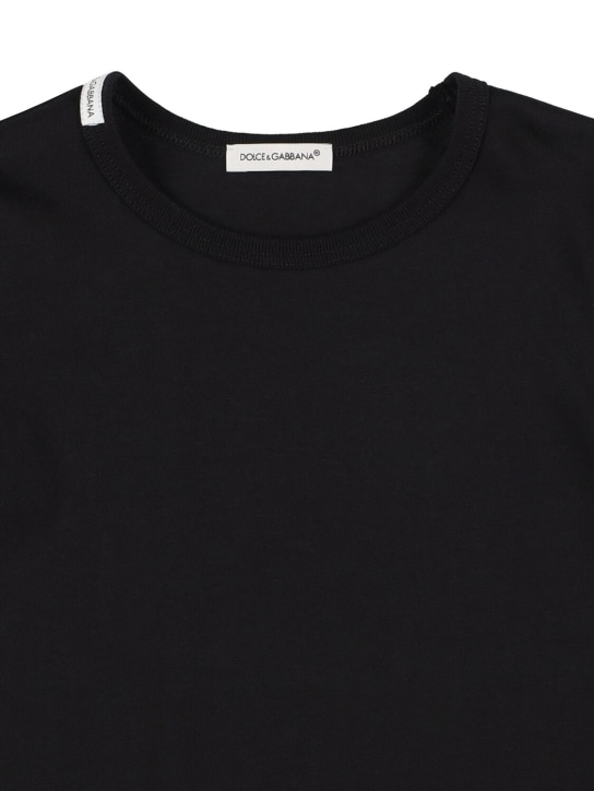 Dolce&Gabbana: Set di 2 t-shirt in jersey di cotone - Nero - kids-boys_1 | Luisa Via Roma