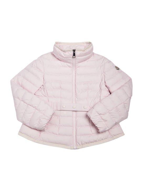 Moncler: Dinka 나일론 다운 재킷 - 핑크 - kids-girls_0 | Luisa Via Roma
