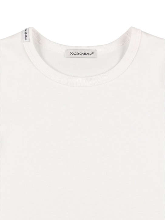 Dolce&Gabbana: Set de 2 camisetas de jersey de algodón - Blanco - kids-boys_1 | Luisa Via Roma