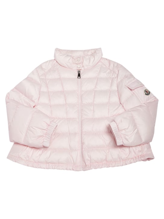 Moncler: Aminia nylon down jacket - Pink - kids-girls_0 | Luisa Via Roma