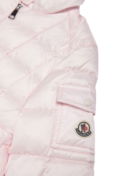 Moncler: Aminia nylon down jacket - Pink - kids-girls_1 | Luisa Via Roma