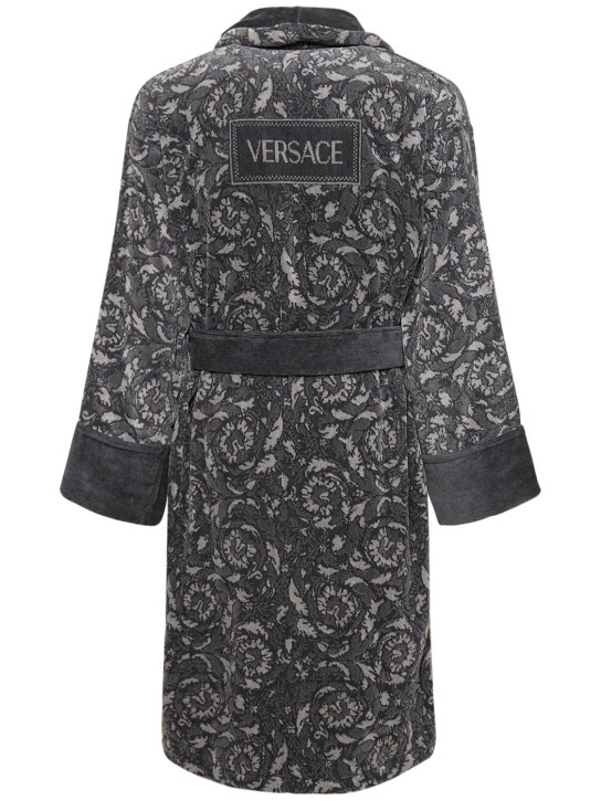 Versace: Peignoir Barocco - Anthracite - women_1 | Luisa Via Roma