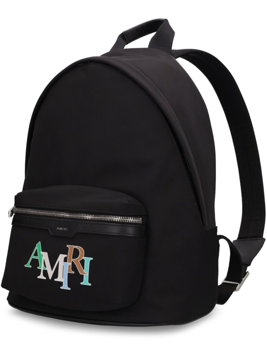 Amiri: Logo embroidered nylon backpack - Black - kids-boys_1 | Luisa Via Roma