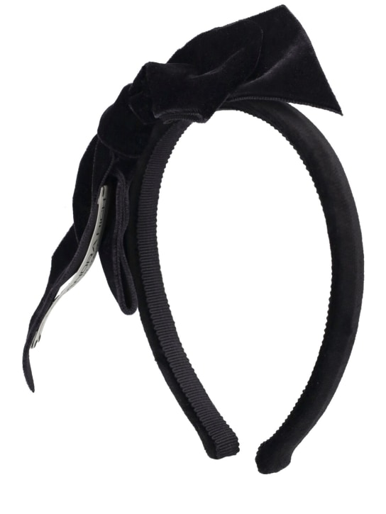 Alessandra Rich: Velvet headband w/ bow - Black - women_0 | Luisa Via Roma