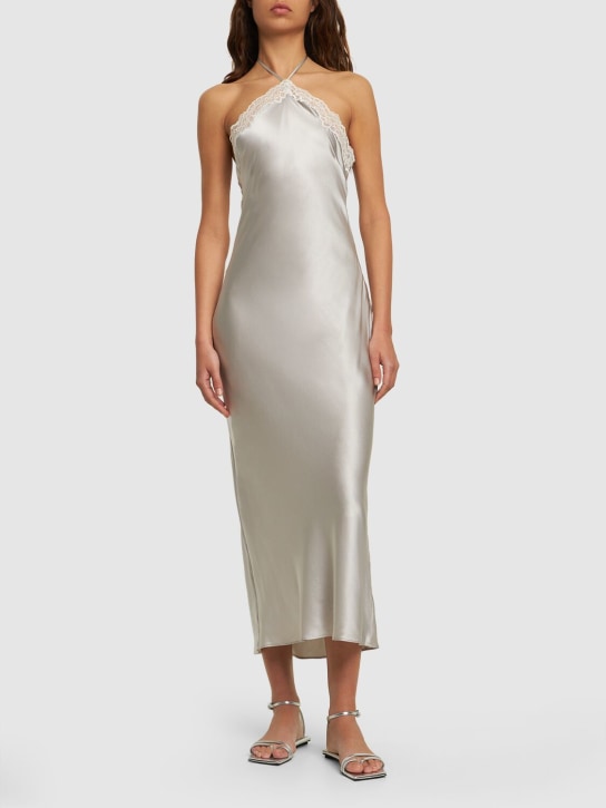 Reformation: Aara silk long dress - Grey - women_1 | Luisa Via Roma