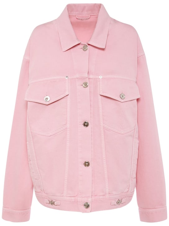 Versace: Denim jacket - Pink - women_0 | Luisa Via Roma