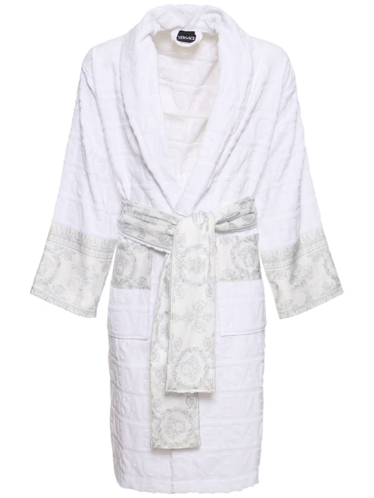 Versace: Cotton bathrobe - White - ecraft_0 | Luisa Via Roma