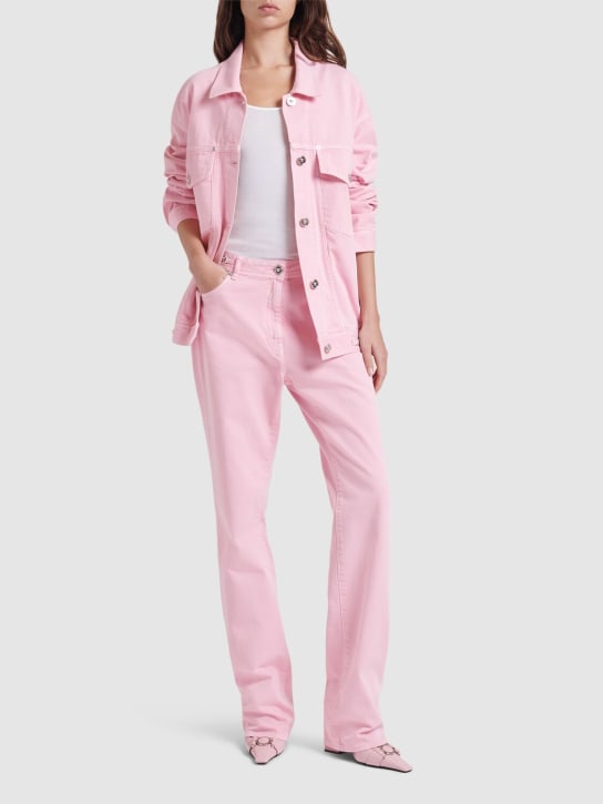 Versace: Denim flared jeans - Pink - women_1 | Luisa Via Roma
